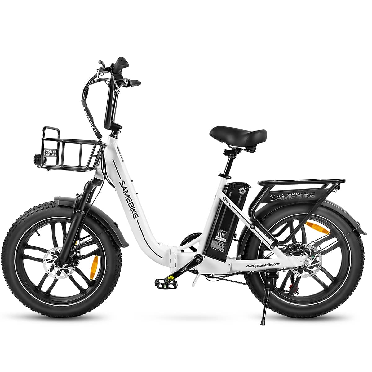 White C05 Pro folding electric bike side view